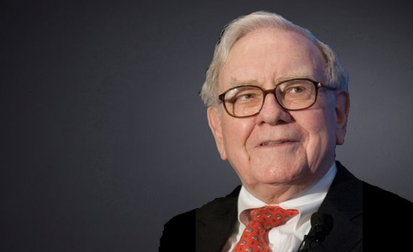 Warren Buffett Wearing a Red Tie, Looking off to the Side